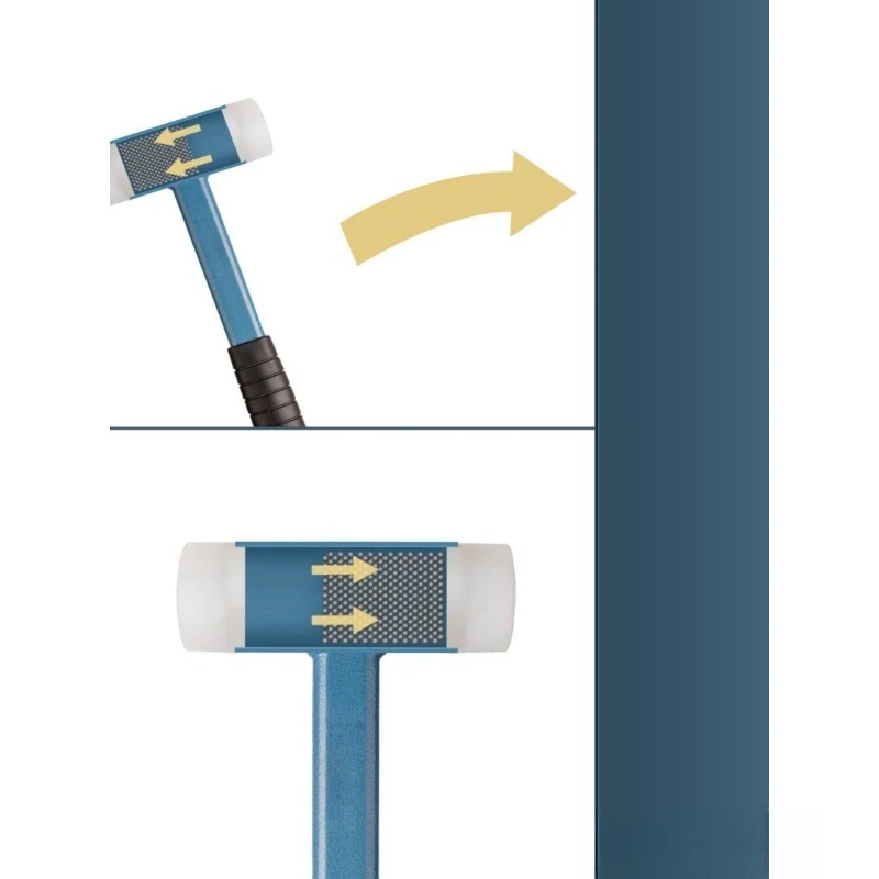No Rebound Mallet Nylon Rubber Hammer Shockproof Steel Handle Tile Flooring Tool martelo