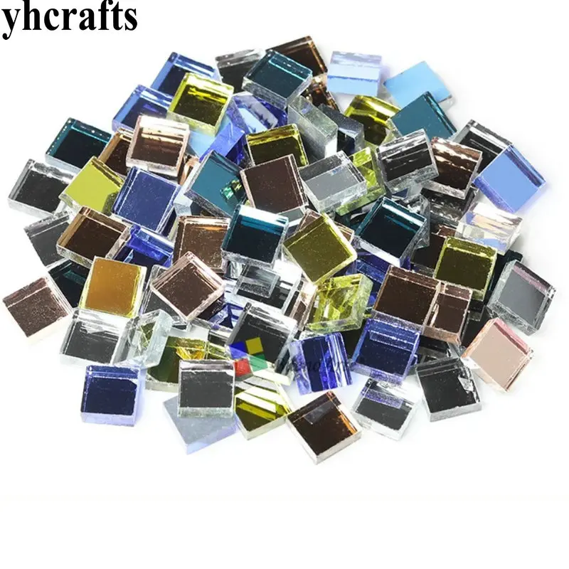 1000gram/LOT, Square glass mirror mosaic Handmade accessories Craft material Mosaic art