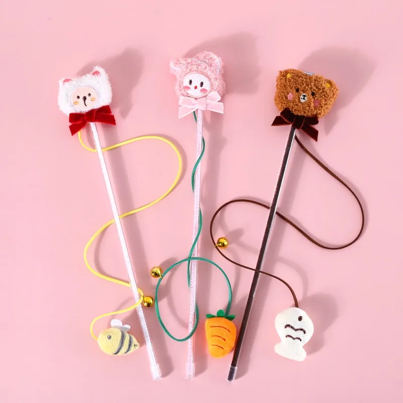 

Cat Cartoon Plush Bell, Cat Toy Stick, Unicorn Sunflower Bean Sprout, Pet Interactive Sound-making Toy