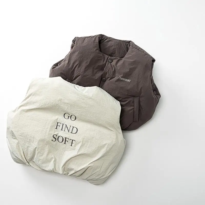 

2025 Winter New Children Sleeveless Coat Girls Cotton Padded Vest Letter Print Baby Boys Thick Warm Vest Kids Bread Jacket