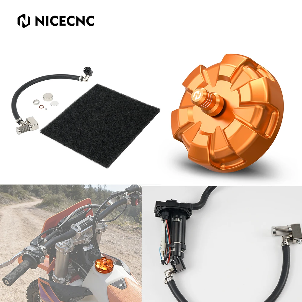 NICECNC For 2024 2025 2026 KTM EXC 300 EXC 250 300 XC-W 350 EXC-F Fuel Tank Cap Fuel Tank Extension Tube Kit 125 SX 450 SX-F