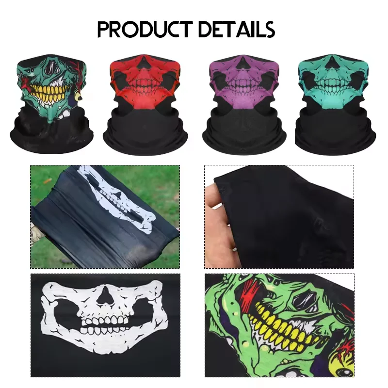 Komin na szyję do jazdy konnej, na kemping, szalik rowerowy, na zewnątrz, bezszwowa kominiarka typu skull, magiczny szalik, nowa bandana męska i damska chroniąca przed słońcem