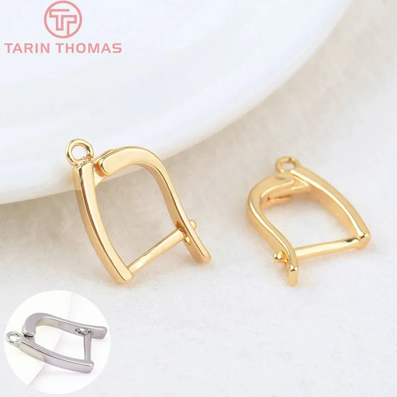 (2683) 6PCS 16.5x12MM 24K Gold Color Brass with Pins Earring Clasp High Quality DIY Jewelry Making Findings Accessoriess