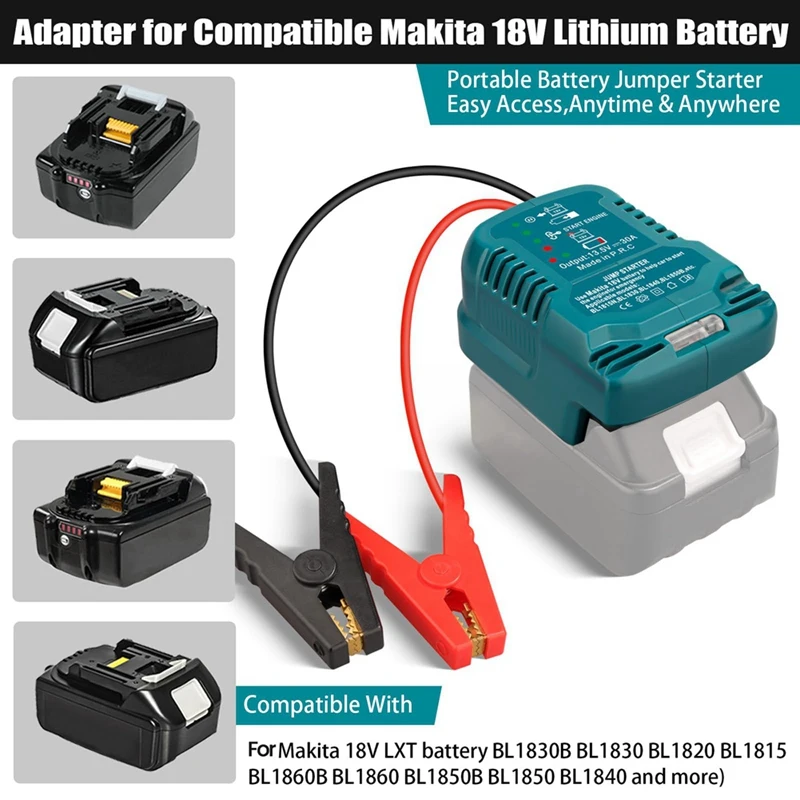 ABUL-Jumper Cables Jump Kit For  18V Battery, Jump Starting Adapter Auto Booster Cable For Jump Starting Car Using Tool