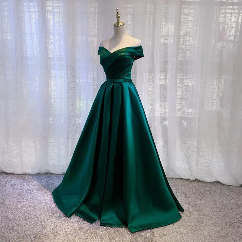 Sexy Boat Neck Satin Wedding Bridesmaid Maxi Dress Elegant Long Prom Evening Guest Cocktail Party Summer Dresses for Women 2024