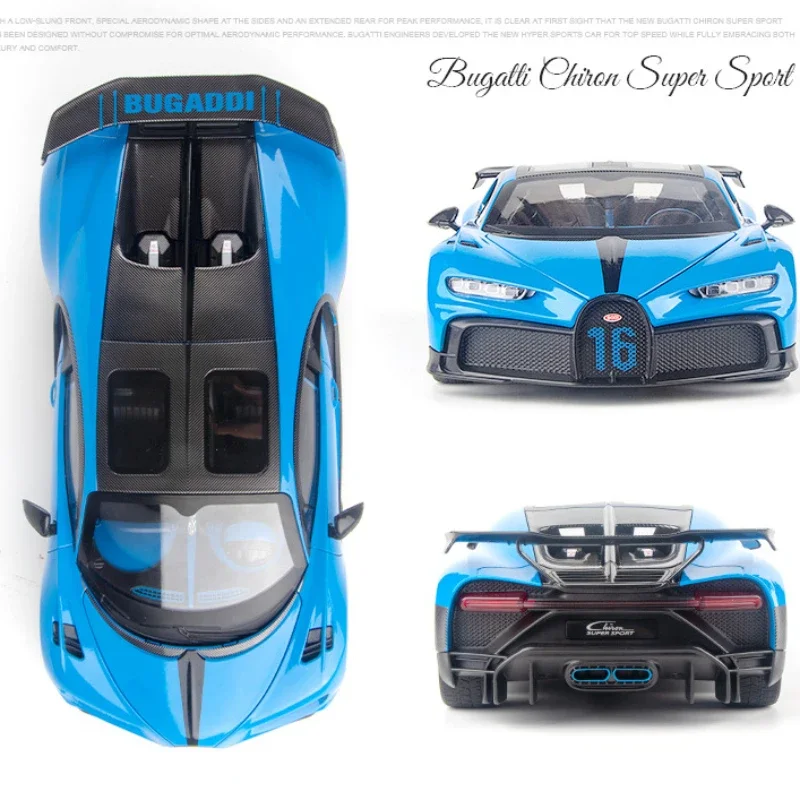 Big Size 1:18 Bugatti Chiron Supercar Model Colletable Miniature Voiture Home Decor Diecast Toy Vehicle Children Boy Toy Gift