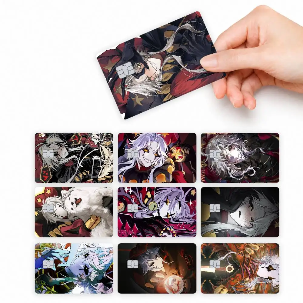 Cartoon PIERROT 4pcs Credit Card Skin Stickers Suitable for Bank Debit Subway Bus Transit Pass Decorative Cover