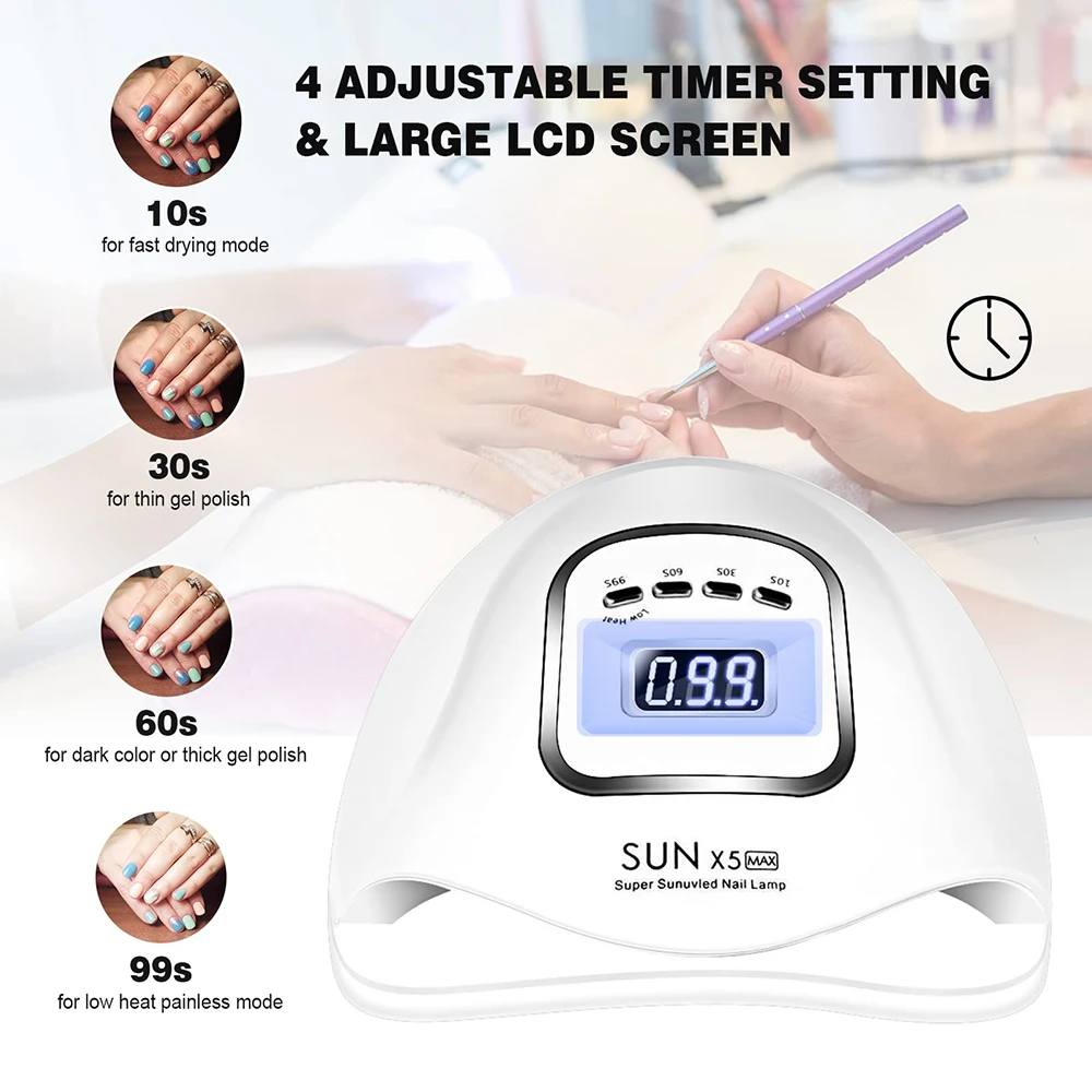 LINMANDA X5 MAX UV Gel Nail Lamp 120W UV Nail Dryer LED Light For Gel Polish-4 Timers Professional Nail Dryer Gel Polish Light