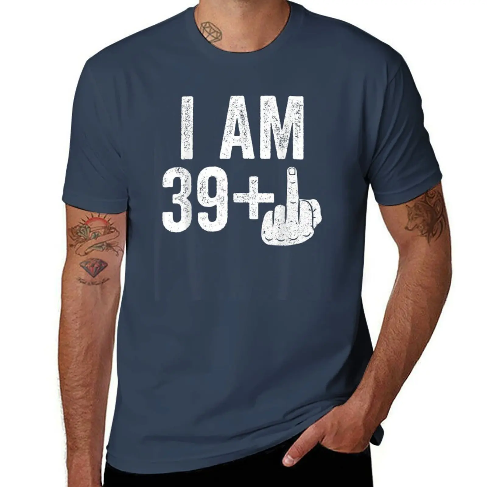 I Am 39 Plus Middle Finger T-Shirt Casual Lightweight Short Sleeve Top