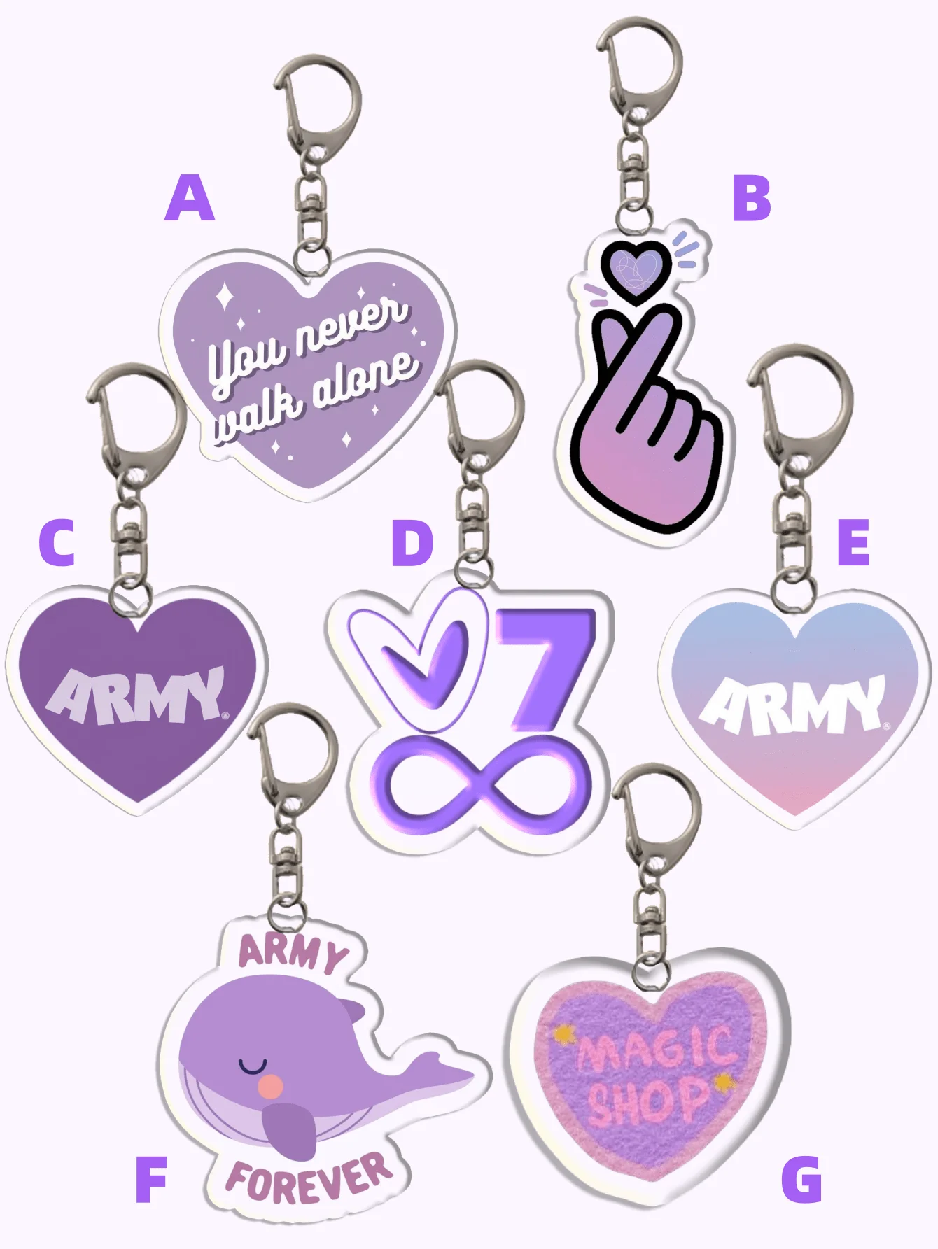 

1pc Purple Acrylic Heart & Symbol Keychain for Bags, Cars, Phones