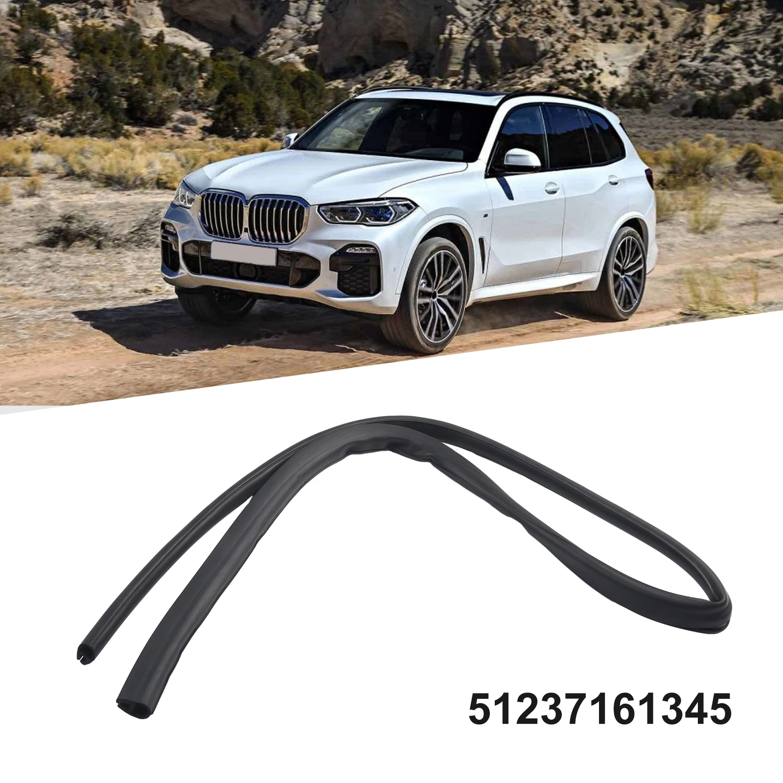 Engine Hood Sealing Strip Car Truck Parts Direct Replacement For BMW Front Cover Rubber Material Easy Installation