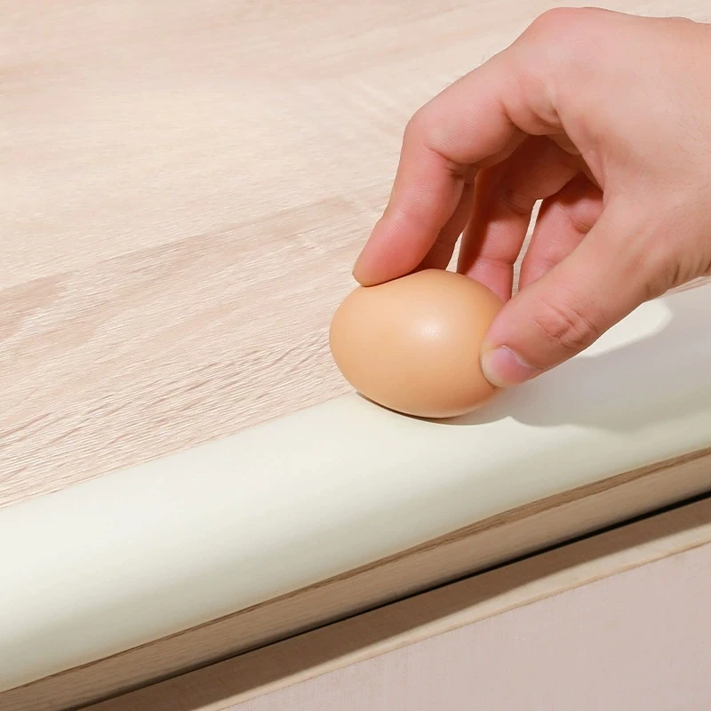 1 Buah Strip Karet Lembut Anti Tabrakan Strip Karet Hitam Putih Pelindung Sudut Furnitur Strip Pelindung Sudut Meja