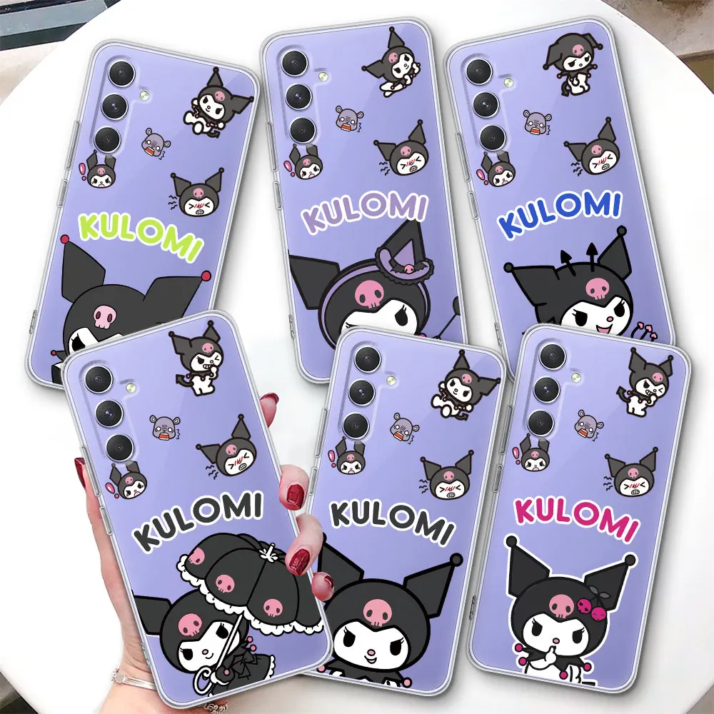 

Милый чехол Kuromi для Samsung Galaxy A15 A16 A17 A54 A14 A22 A51 A53 A12 A13 A23 A71 A52 A55 A35 A31 Прозрачный чехол из ТПУ для телефона