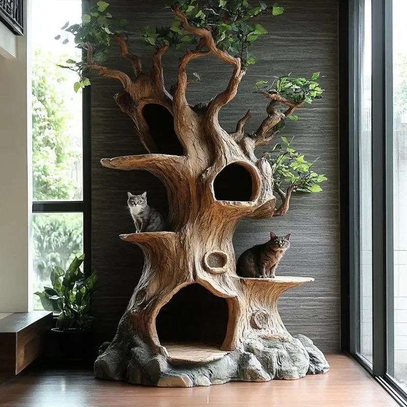

Indoor creative cat nest climbing frame, Mori false tree hole cat house, landscape cattery tree-shaped cat shelf