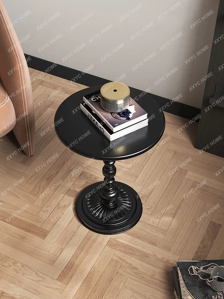 Sofa Side Table High-Grade Artistic Sense Middle-Ancient Iron Art Corner Table Silence Wind Black Balcony round Table