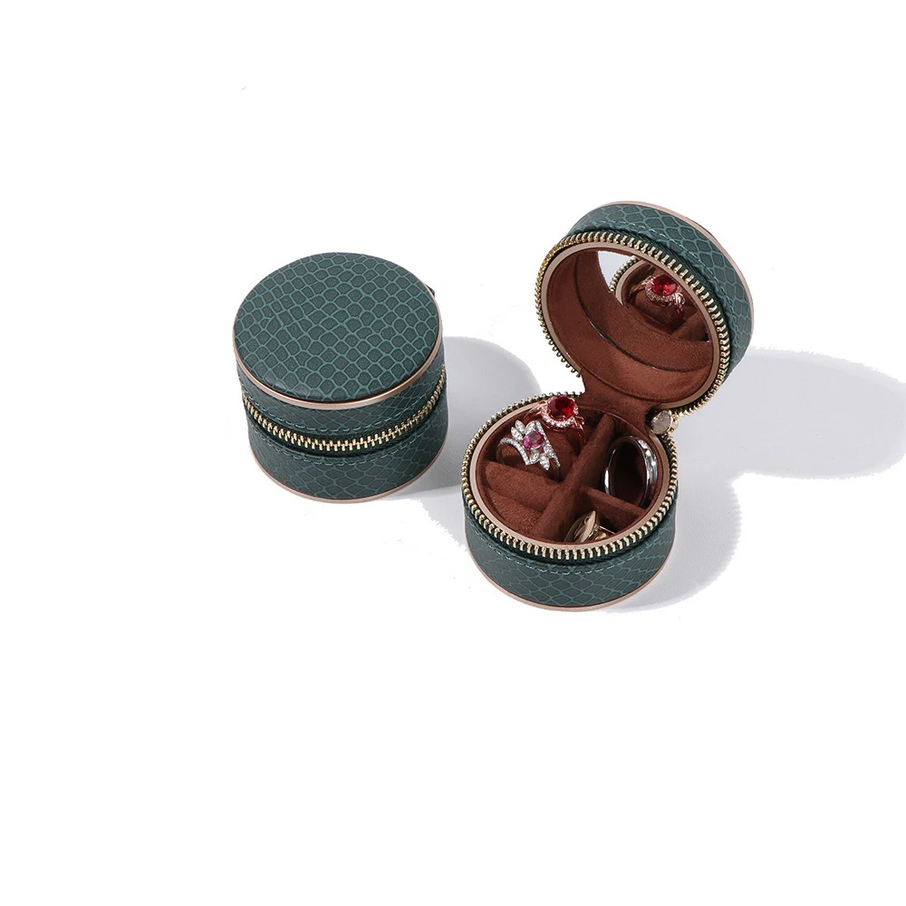 Mini Jewelry Container Stylish Portable Mirror Jewelry Box Travel Jewelry Case Multifunctional For Daily Storage Travel Handbag