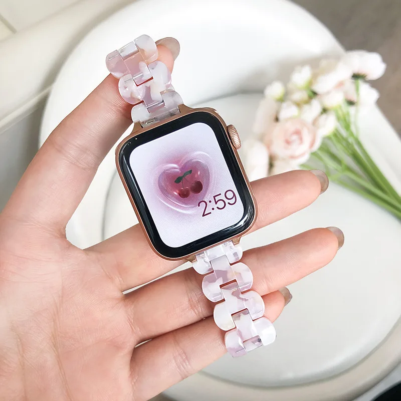 สายเรซิ่นสากลสำหรับนาฬิกา Apple สายนาฬิกาเรซินอัลตร้า49มม. 40มม. 45มม. 41มม. 38มม. 42มม.