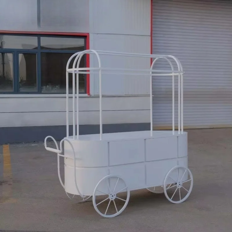 

Modern Decorate Design Outdoor Flower Display Candy Metal Desert Cart for Party Decorations