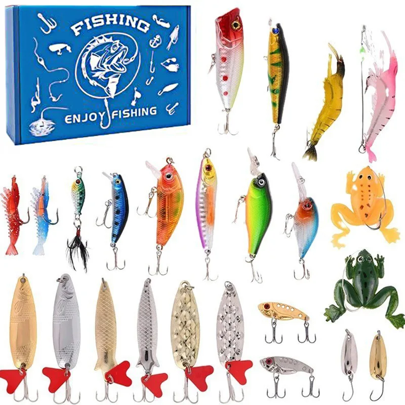 

New 24-piece fishing lure set blind box, lure bait for fishing, New Year and Christmas gift box
