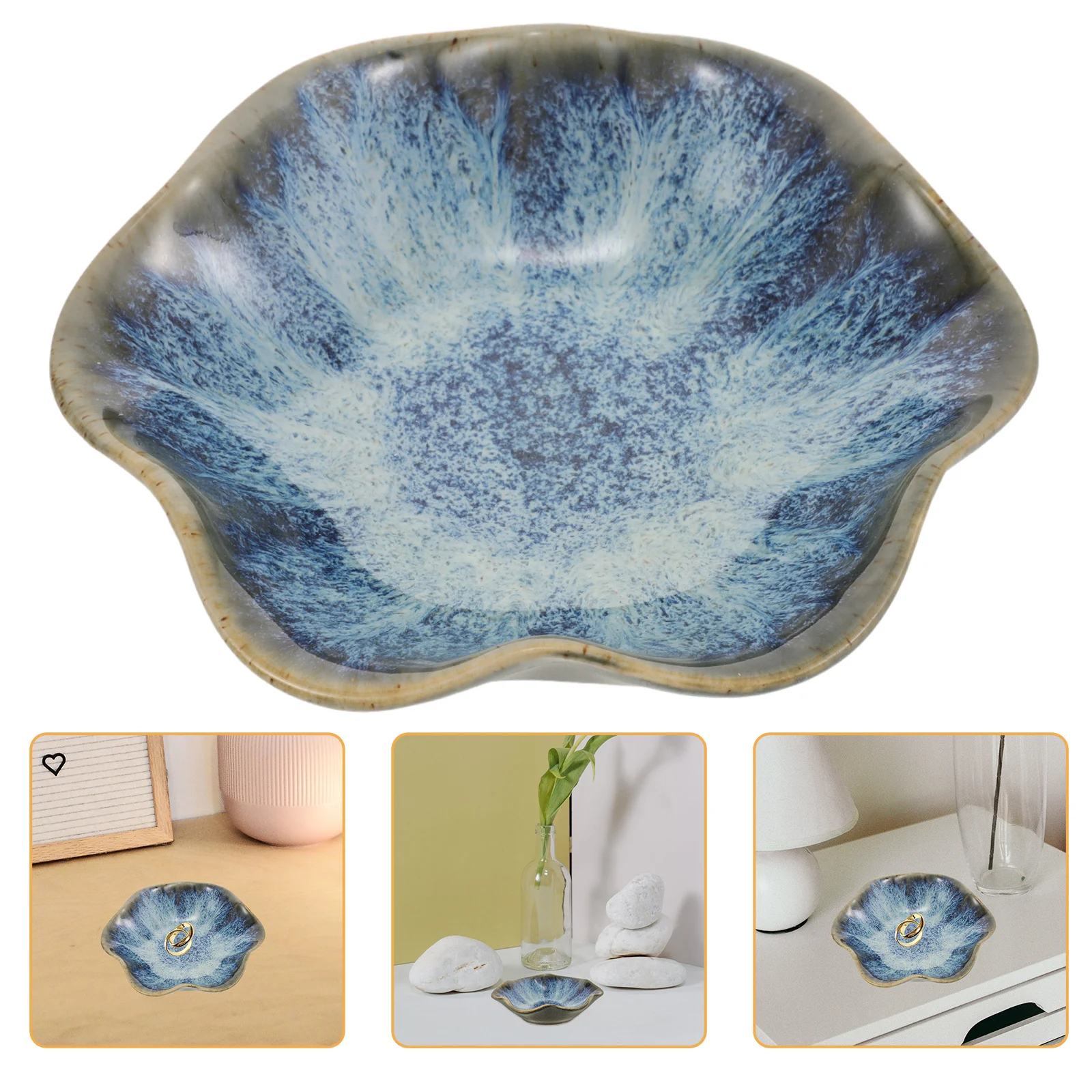 

Elegant Ceramic Ring Holder Jewelry Plate Dish for Women Keys Cosmetics Home Office Decor Engagement Wedding Gift