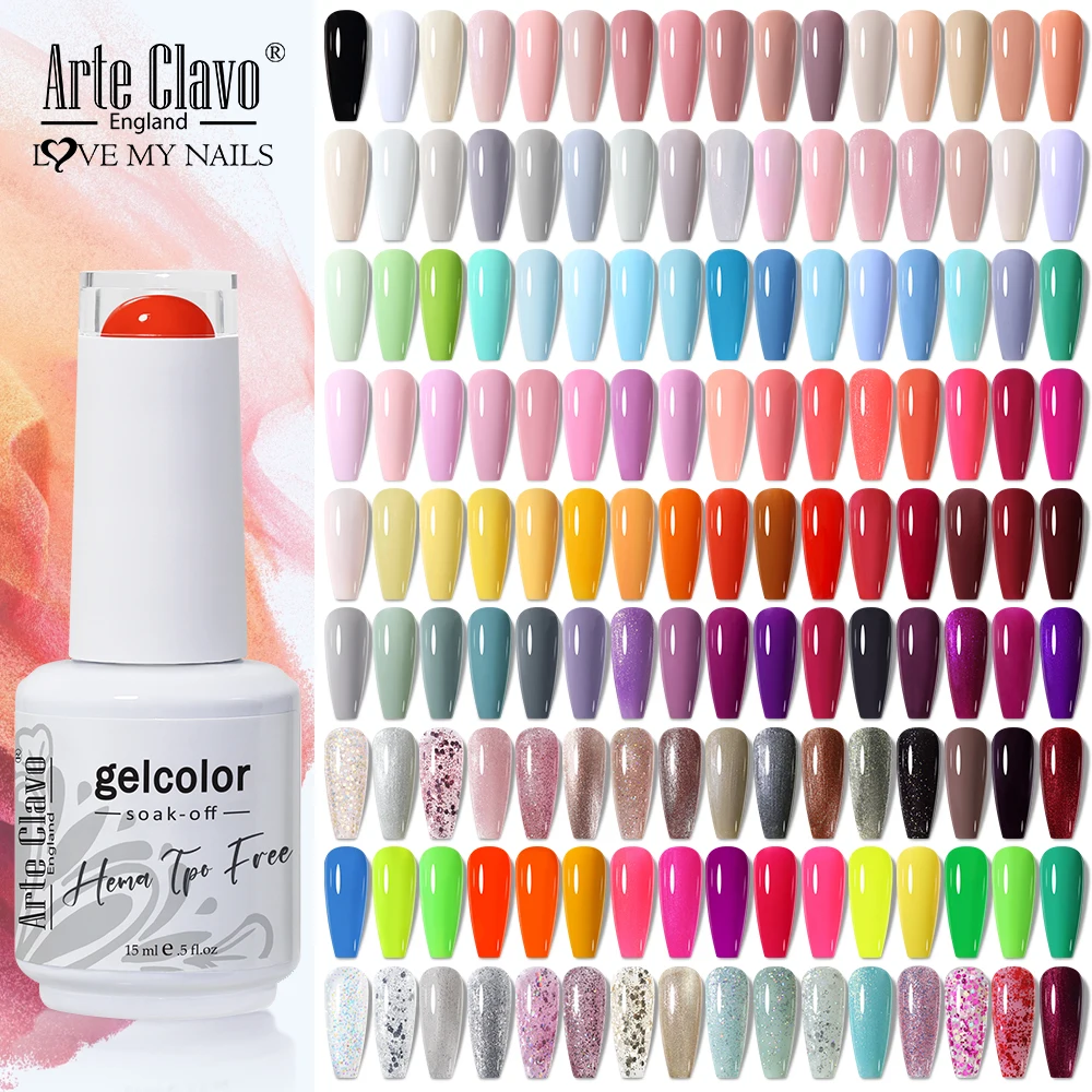 

Arte Clavo TPO FREE HEMA FREE Гель-лак для ногтей UV Многофункциональный полуперманентный замачиваемый осенне-зимний гибридный лак для дизайна ногтей 15 мл