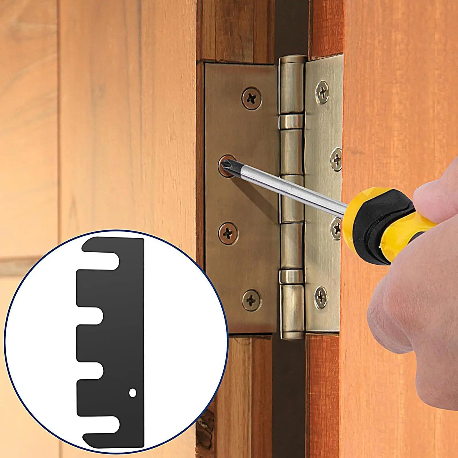Hinge Shims 10 Pieces Stainless Steel Adjuster Tool 4 Inch Rust Resistant Hinge Repair Plate For Cabinet Frame Repair Fixing