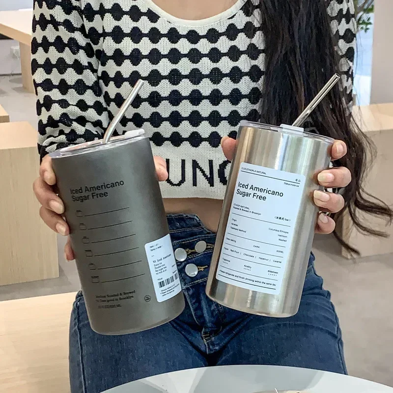 320/600 مللي كوب قهوة من الفولاذ المقاوم للصدأ ترمس جدار مزدوج ترموس تفريغ كوب معزول أكواب محمولة أكواب قهوة زجاجات مياه