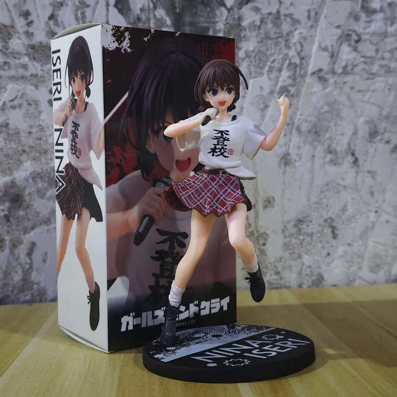 Camiseta de 18 cm de Anime Taito Coreful Girls Band Cry Iseri Nina School Refusal Ver. Figura de acción coleccionable de PVC para escritorio, modelo de regalo