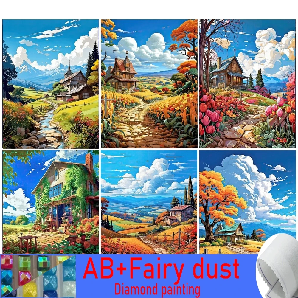 

DIY 120 цветов AB сказочная пыль алмазная живопись вышивка крестиком полевой дом креативные наборы мозаики интерьер домашний декор