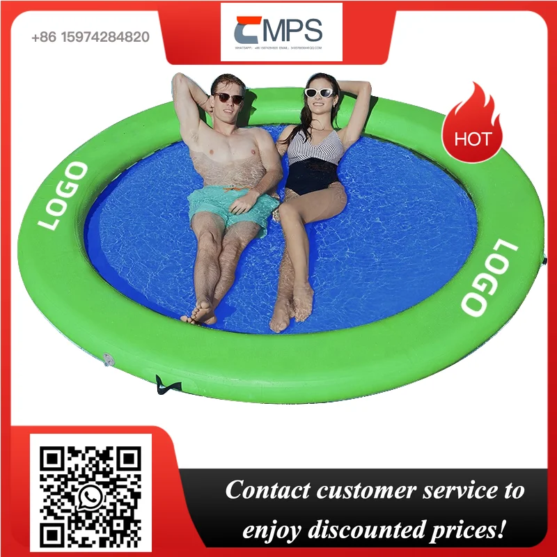 Colchoneta Flotante Hinchable de PVC Reforzado para Agua, Anillo Flotador, Balsa para Lago, Tumbona para Piscina, Plataforma de Bronceado para Adultos, Ideal para Fiestas y Relajación 5-10 Personas