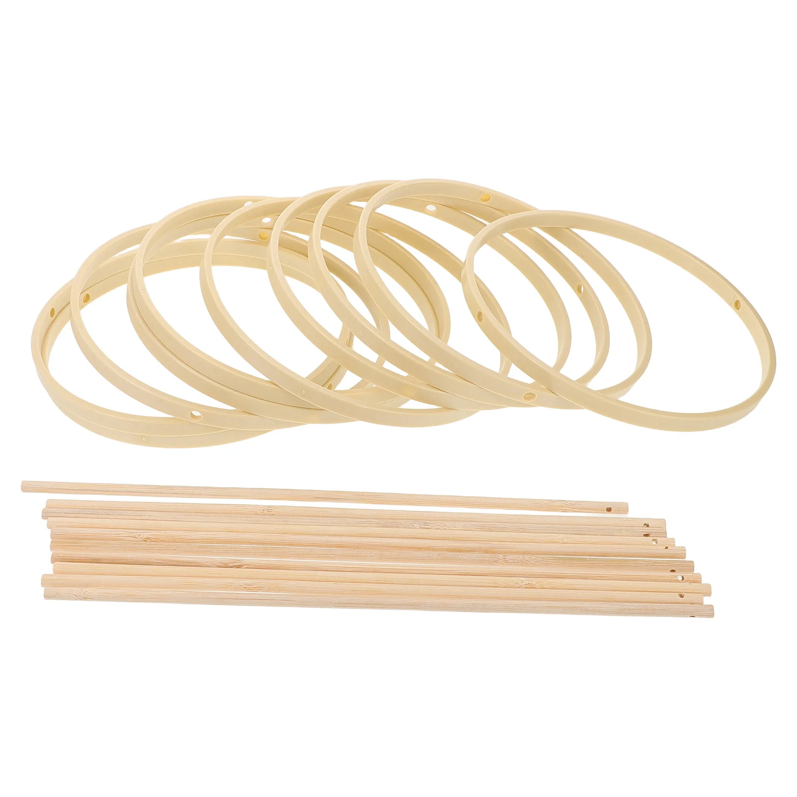 

10Sets DIY Chinese Round Fan Making Kit Hand Fan Material Frame Handles for Crafting Weddings Stage Performances Home Decor