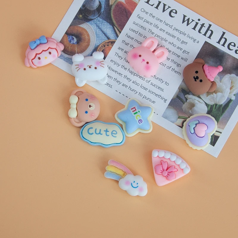 10pcs/Set Cartoon Cake Girl Bear Star Magnet Stickers Cute Fridge Whiteboard Message Note Photo Magnetic Sticky Fixed Kid Toy