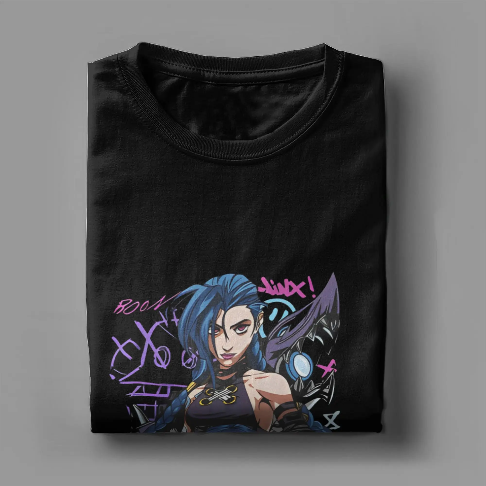 Mens Womens Jinx Arcane Shirt 100% Cotton Tee Shirts VIktor Game Logo Print Clothing Outfits