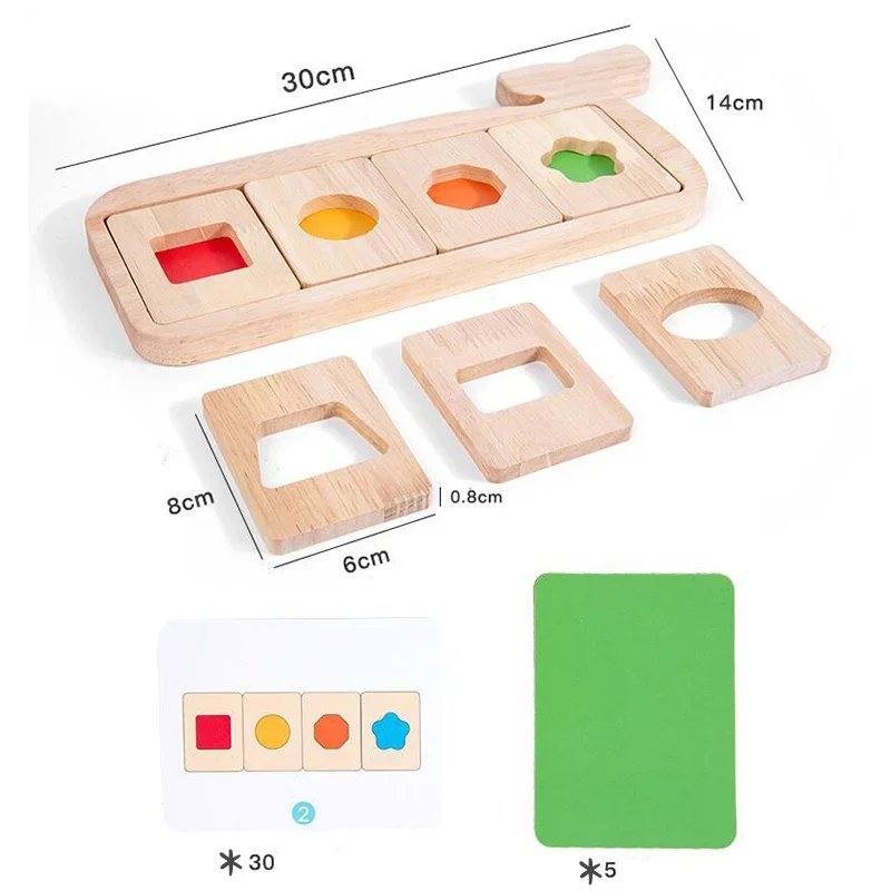 Wooden Montessori Geometry Color Separation Toys Matching Games Sensory Training Shape Children Education Cognition