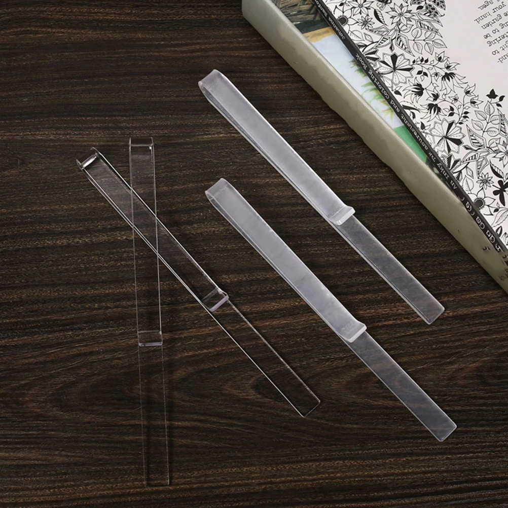 

2 Pairs Transparent Acrylic Sheet Music Clips Clear Page Holders For Music Book Guitar Accessories Windproof Easy Carry Simple