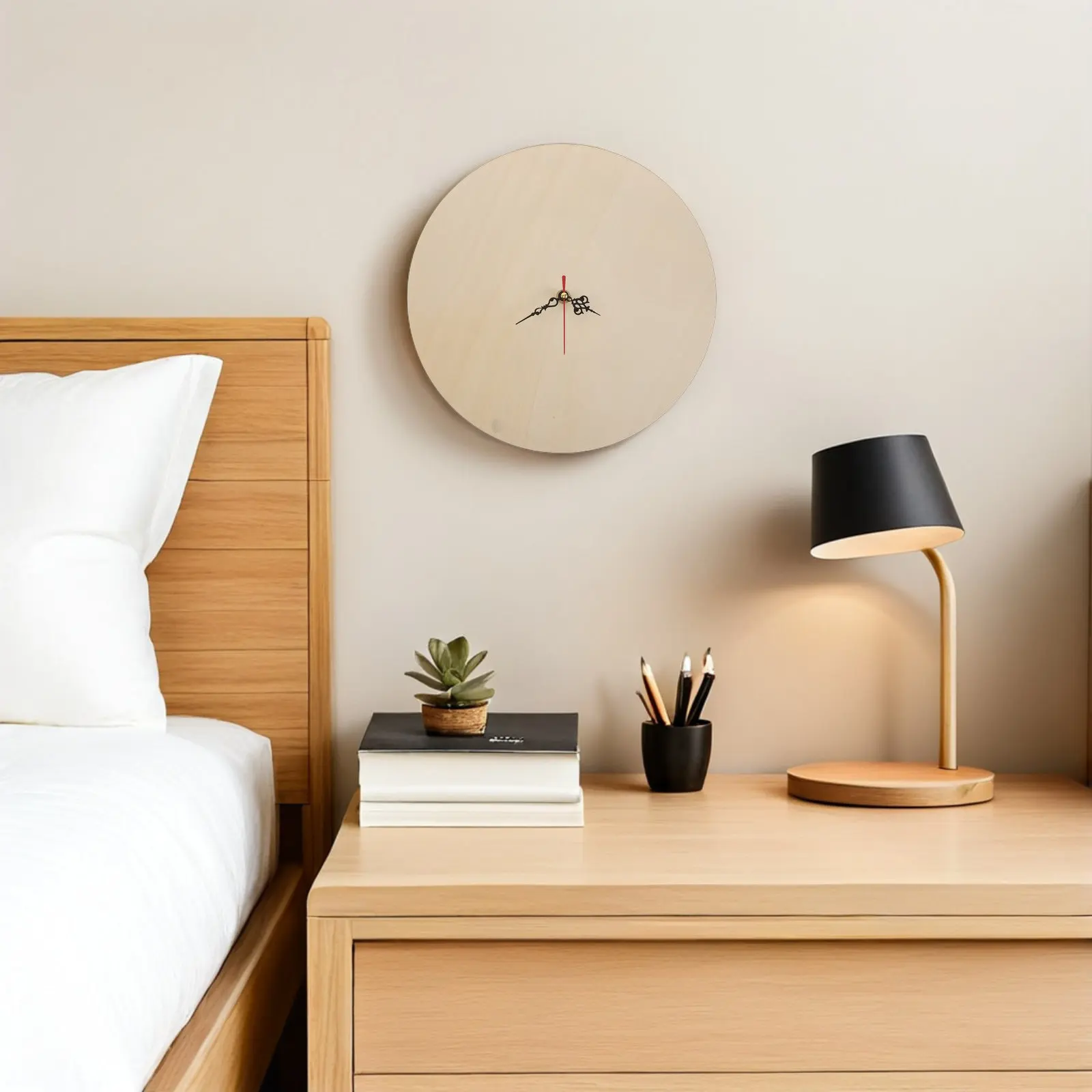 Unfinished Wooden Clock Face Round Dial Blank Painting Board 12 DIY Craft Clock Building Supplies for Home Office Wall Decor