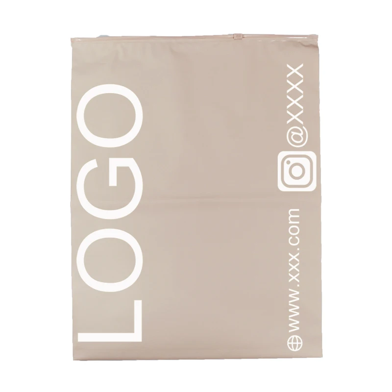 

Custom LOGO Printed frosted Zipper Bag Custom Plastic Shipping T shirt Ziplock Matt clothing packaging bags garment bag