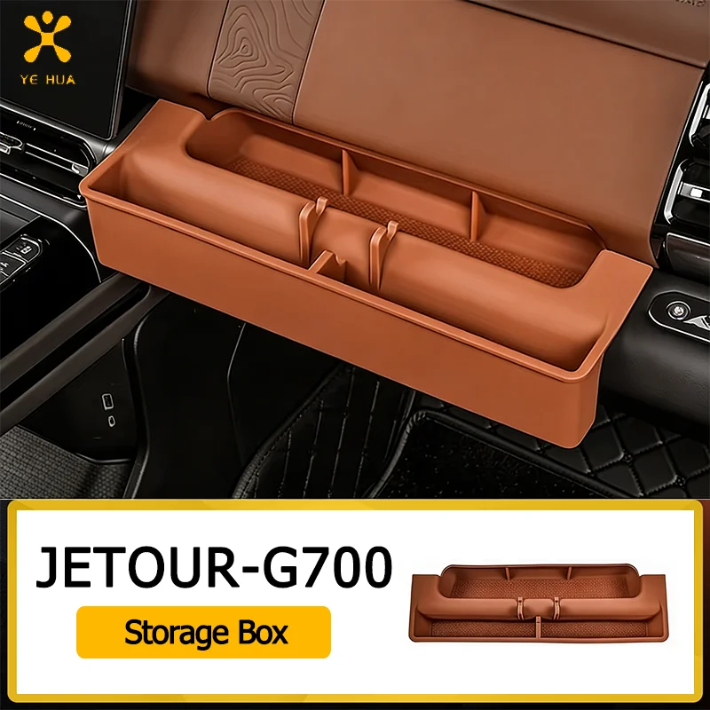 

For Chery Jetour Zongheng G700 Car Center Console Storage Box Leather Phone Sunglasses Card Slots Organizer Interior Accessories