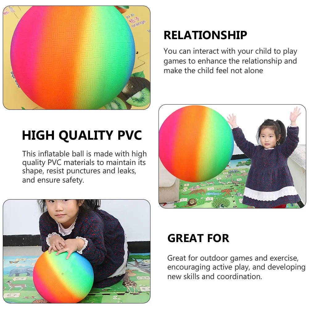 Grande balle de jeu gonflable de rebond de couleur arc-en-ciel pour enfants, aire de jeux gonflable en PVC pour battre le Kickball, jouet écologique