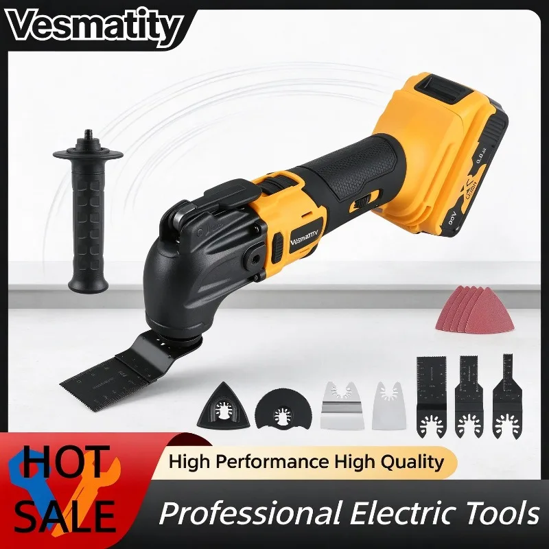 Cordless Multi Tool Quick Release Brushless Multifunctional Electric Cutter for Cutting Sanding Grinding DIY For Dewalt Battery