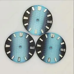 Watch Accessories NH35 Dial 28.5MM Blue Gradient Mechanical Diving Dial Green Luminous for NH35/4R/6R Movement