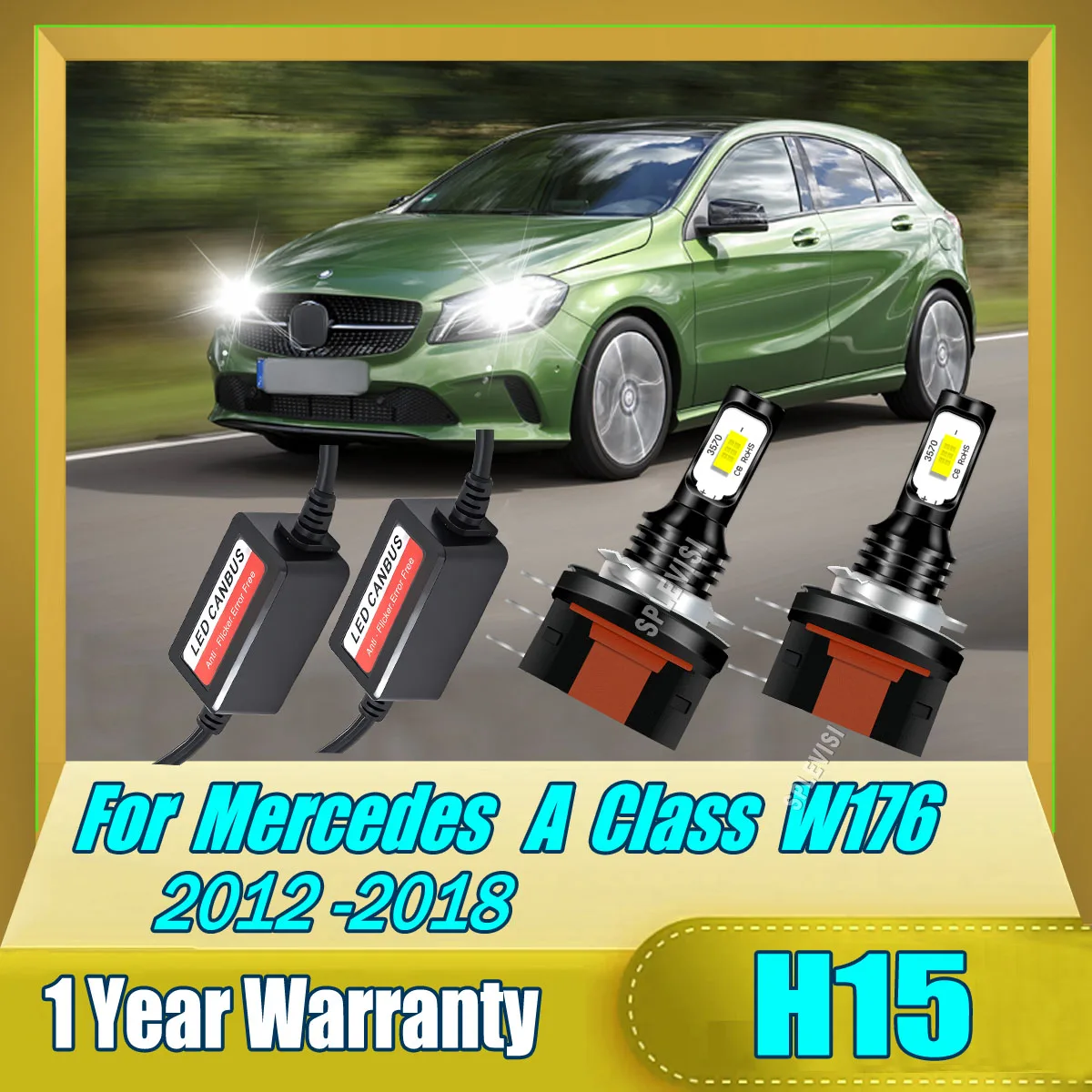 

H15 LED Headlight Bulbs Daytime Running Light 64176 12580 PGJ23T1 For Mercedes A Class W176 2012 2013 2014 2015 2016 2017 2018