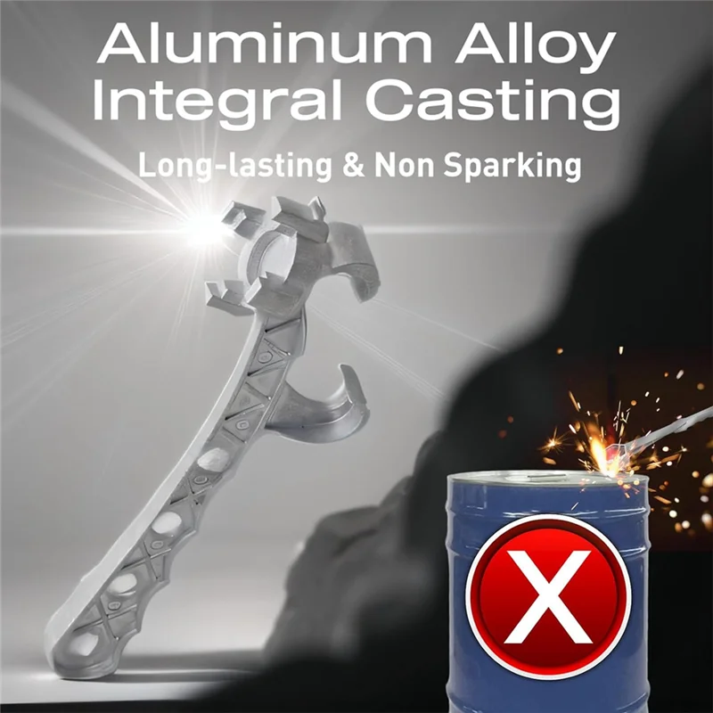 ABNP 2X Aluminium-Trommelschlüssel, Metall-Eimeröffner 5 Gallonen, zum Öffnen von 10-55-Gallonen-Trommeln, passend für 2 Zoll und 3/4 Zoll Stopfenkappen Dur