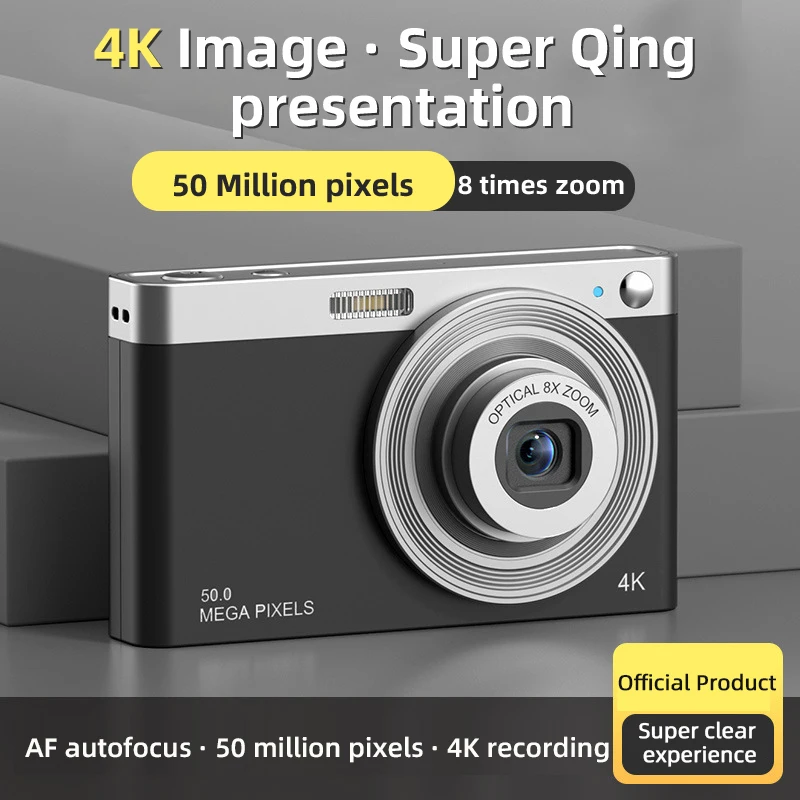 4K Ultra-High Definition 2.88-Inch 50 Megapixel IPS Screen 8x Optical Zoom Digital Camera Telescopic Iens Entry-Ievel Camera