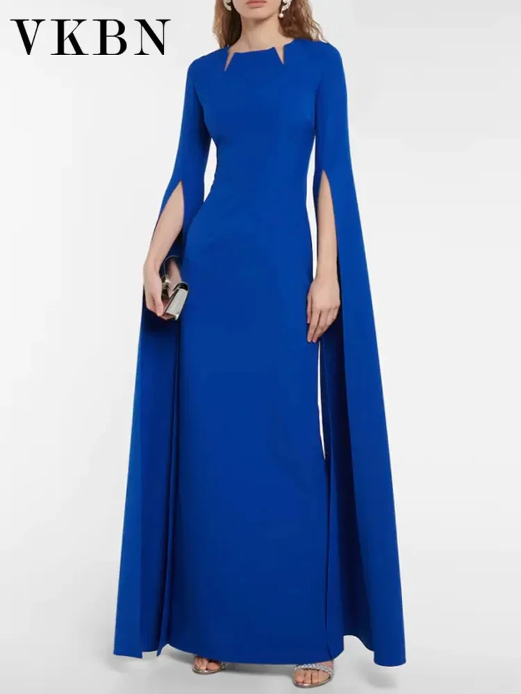 

VKBN-Evening Dresses for Women, Casual Maxi, Full Sleeve, Blue Banquet, Wedding Dress for Female, New Party