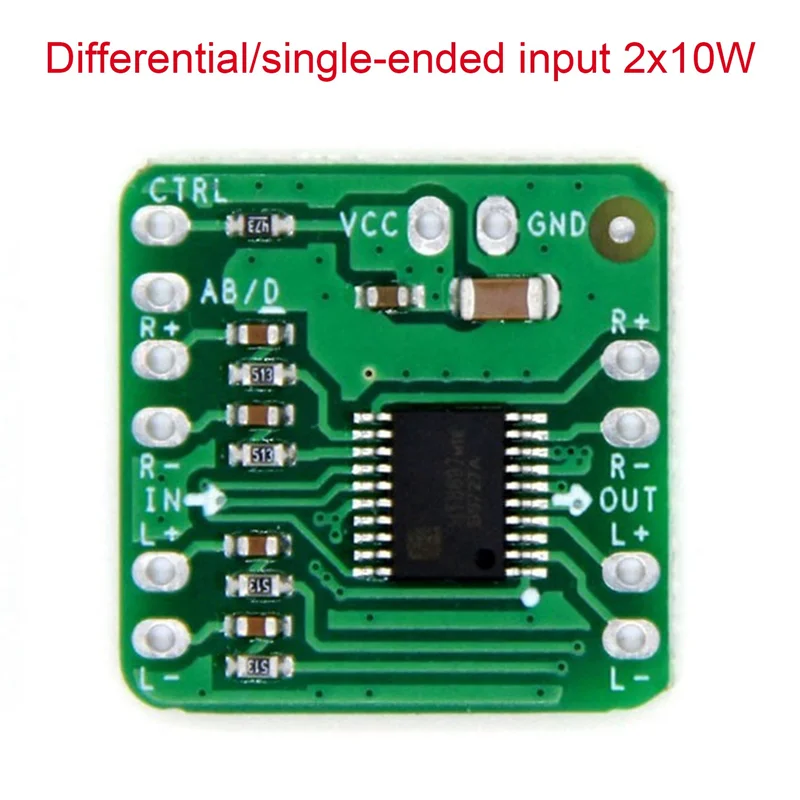 A57G-Differential Power Amplifier Board 2X10W Digital Class D Audio Power Amplifier HT8697 3.6-8.5V Differential Input
