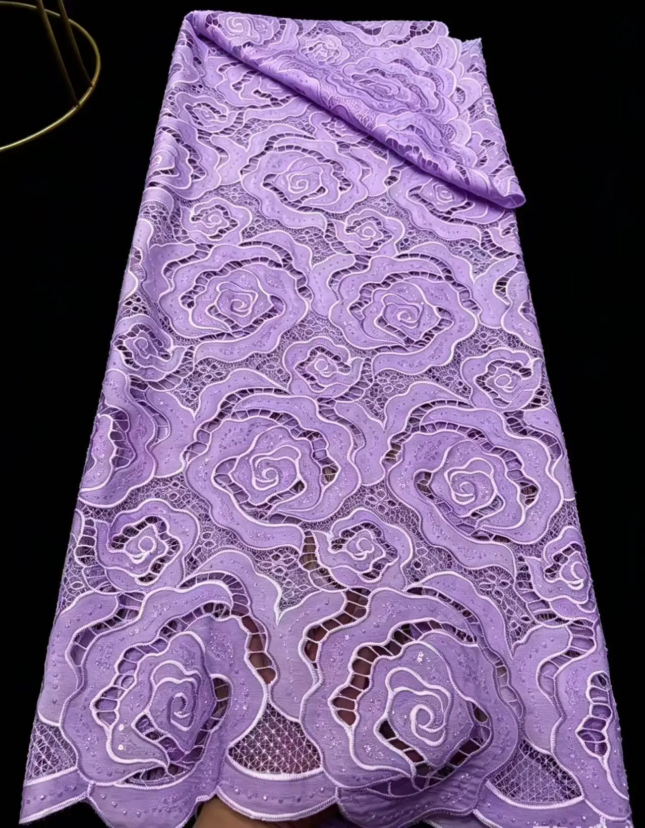 

5 Yards Nigerian Cord Guipure Lace Fabric High Quality Knitted Water Soluble African Lace for Wedding Dresses Sewing