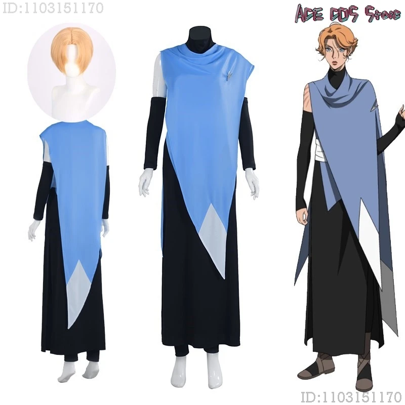 Castlevania Cosplay Sypha Belnades Costume Wig Halloween Christmas Anime Style Party Clothes Adults Uniforms Blue Cloak xxxl