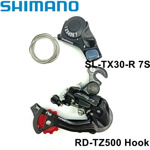 Imagen 2 del producto Shimano-palanca de cambios para bicicleta, desviador trasero Tourney TZ500 6/7, RD TZ500, SL TX30, 6S, 7 S, TX30