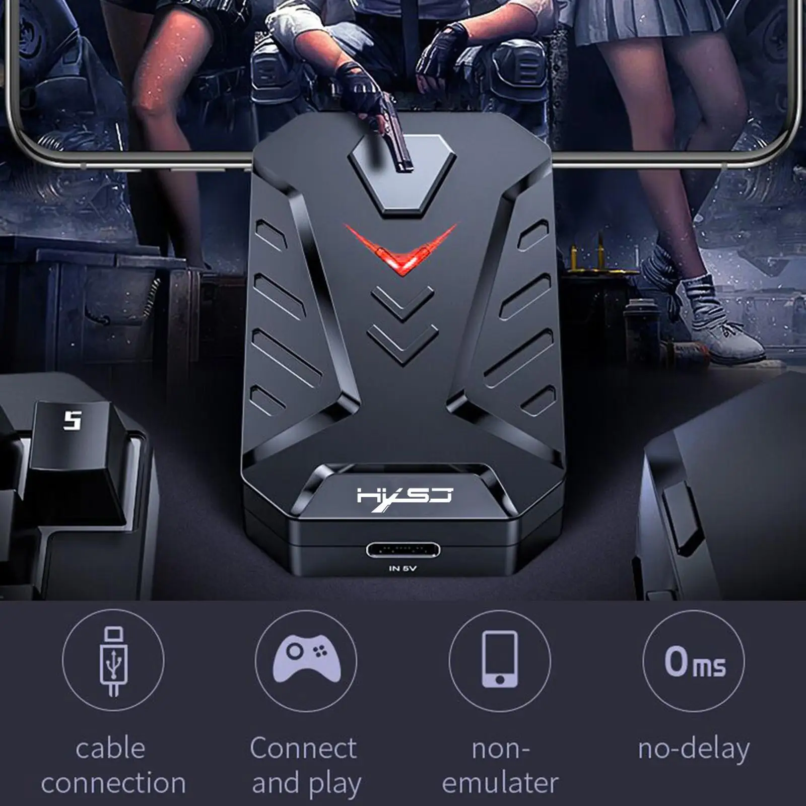 Keyboard Mouse Converter No Lagging for Android System TYPE-C Interface